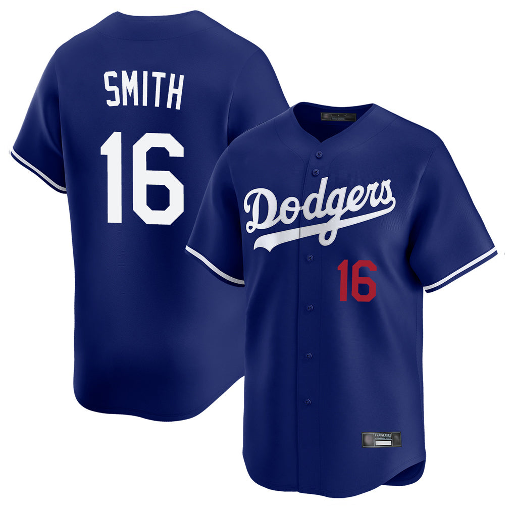 tocy LA.Dodgers #16 Will Smith Player Royal Limited Home Stitched Jerseys