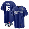 tocy LA.Dodgers #16 Will Smith Player Royal World Series Game Stitched Jerseys