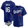 tocy LA.Dodgers #16 Will Smith Player Royal World Series Limited Home Stitched Jerseys
