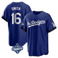 tocy LA.Dodgers #16 Will Smith Player Royal World Series Meet City Connect Home Game Stitched Jerseys