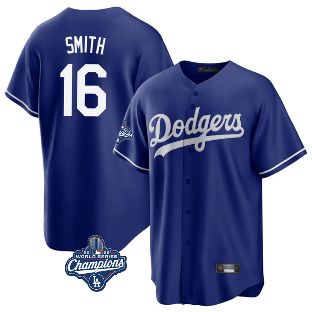 tocy LA.Dodgers #16 Will Smith Player Royal World Series Meet Game Stitched Jerseys