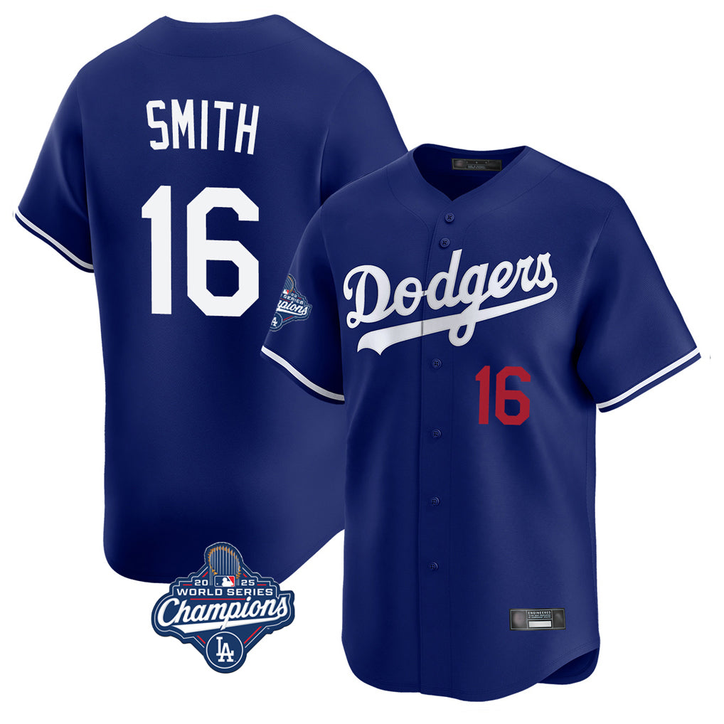 tocy LA.Dodgers #16 Will Smith Player Royal World Series Meet Limited Home Stitched Jerseys
