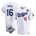 tocy LA.Dodgers #16 Will Smith Player White World Series Limited Home Stitched Jerseys