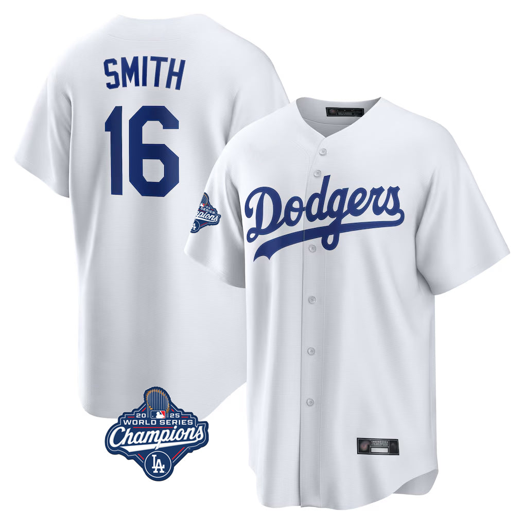 tocy LA.Dodgers #16 Will Smith Player White World Series Meet Game Home Stitched Jerseys