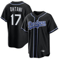tocy LA.Dodgers #17 Shohei Ohtani Player Black Carbon Limited Home Stitched Jerseys