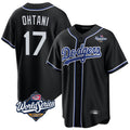 tocy LA.Dodgers #17 Shohei Ohtani Player Black World Series Carbon Limited Home Stitched Jerseys