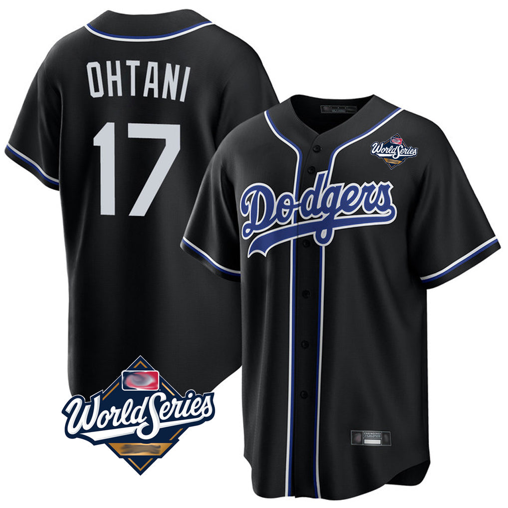 tocy LA.Dodgers #17 Shohei Ohtani Player Black World Series Carbon Limited Home Stitched Jerseys