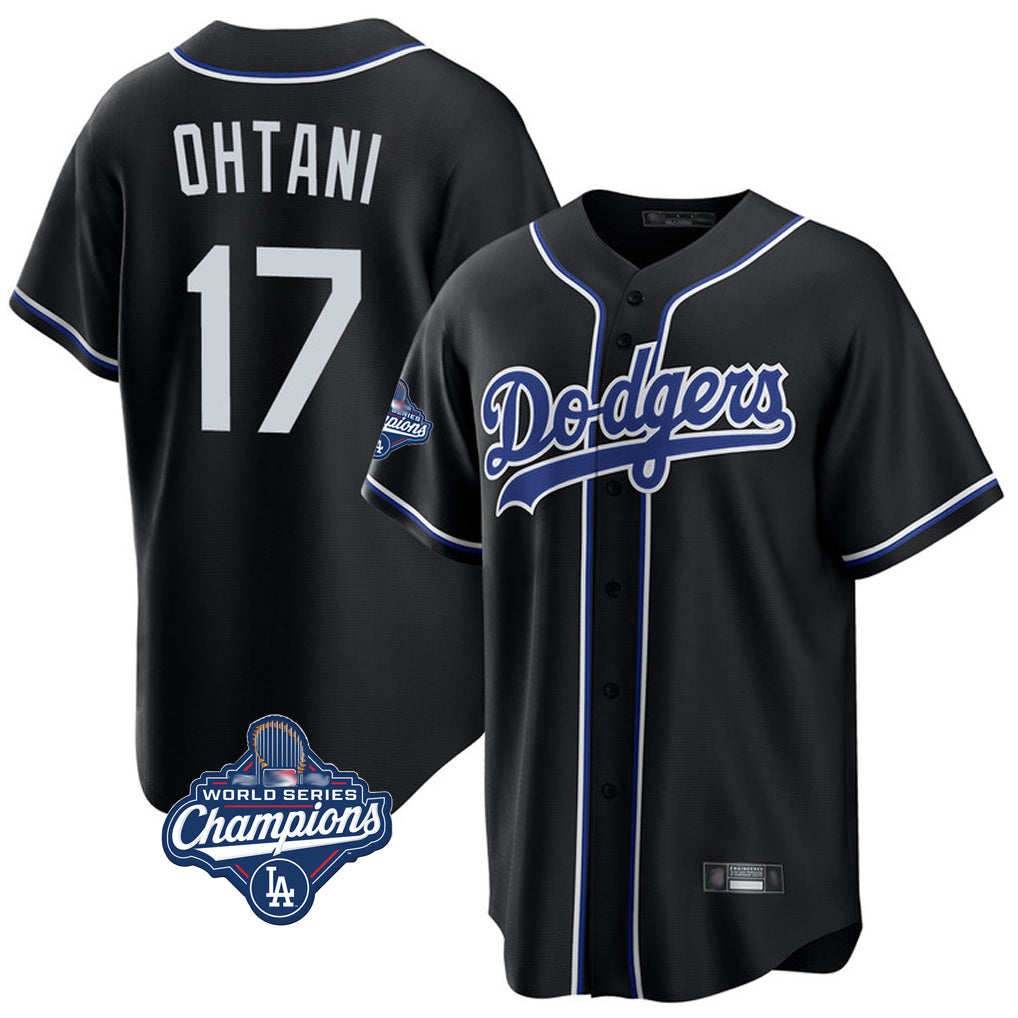 tocy LA.Dodgers #17 Shohei Ohtani Player Black World Series Meet Carbon Limited Home Stitched Jerseys