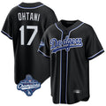 tocy LA.Dodgers #17 Shohei Ohtani Player Black World Series Meet Carbon Limited Home Stitched Jerseys