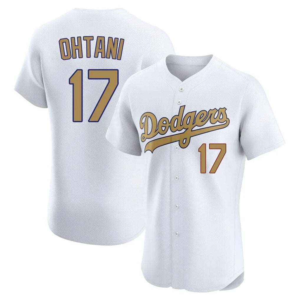 tocy LA.Dodgers #17 Shohei Ohtani Player Gold Limited Elite Home Stitched Jerseys