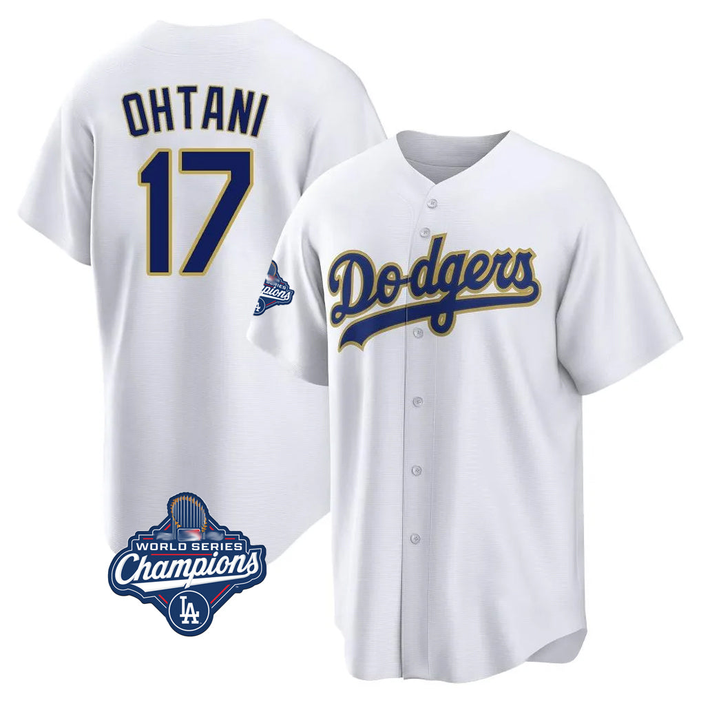 tocy LA.Dodgers #17 Shohei Ohtani Player Gold White World Series Meet 2026 Collection Stadium Game Stitched Jerseys