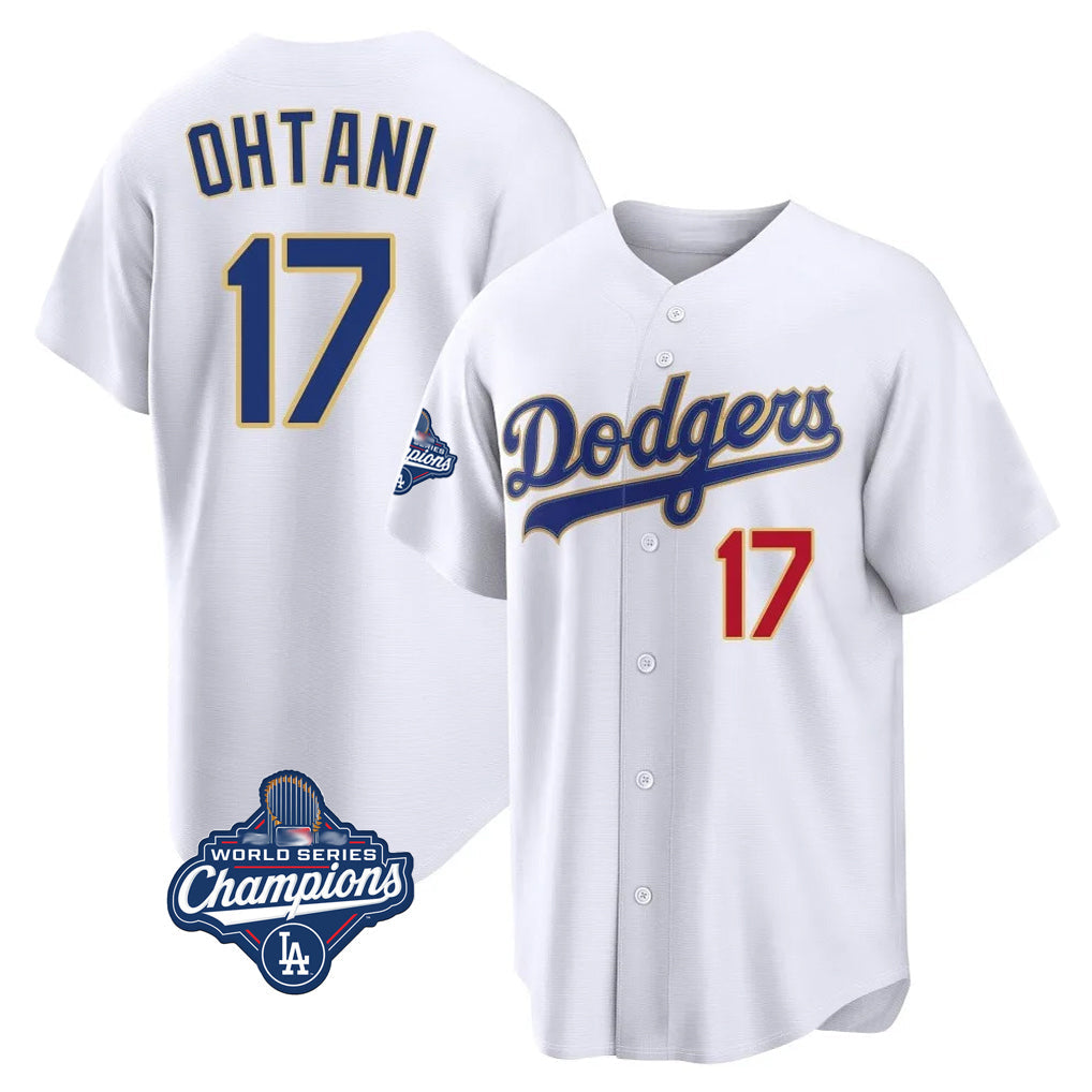 tocy LA.Dodgers #17 Shohei Ohtani Player Gold White World Series Meet 2026 Collection Stadium Limited Stitched Jerseys