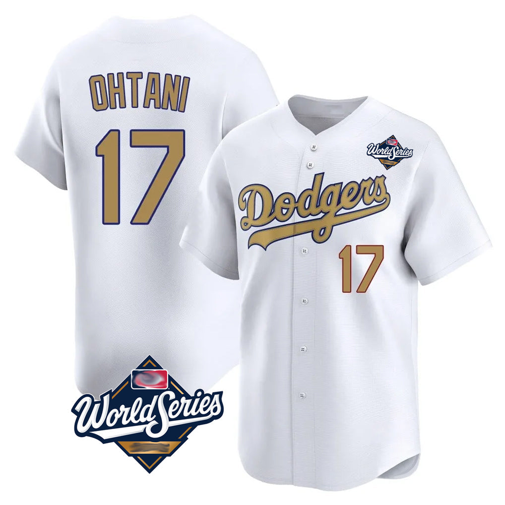 tocy LA.Dodgers #17 Shohei Ohtani Player Gold World Series Collection Limited Home Stitched Jerseys