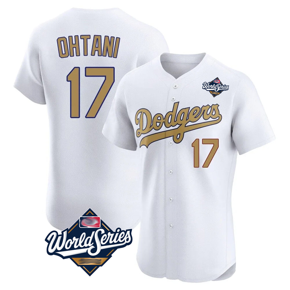 tocy LA.Dodgers #17 Shohei Ohtani Player Gold World Series Limited Elite Home Stitched Jerseys