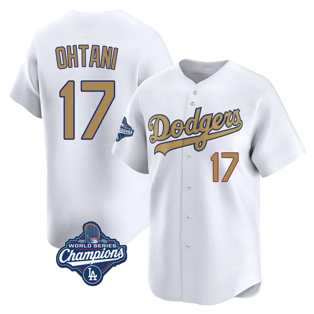 tocy LA.Dodgers #17 Shohei Ohtani Player Gold World Series Meet Collection Limited Home Stitched Jerseys
