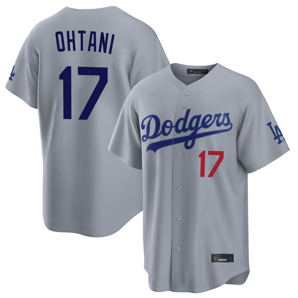 tocy LA.Dodgers #17 Shohei Ohtani Player Gray Game Home Stitched Jerseys