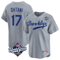tocy LA.Dodgers #17 Shohei Ohtani Player Gray World Series Game Limited Home Stitched Jerseys
