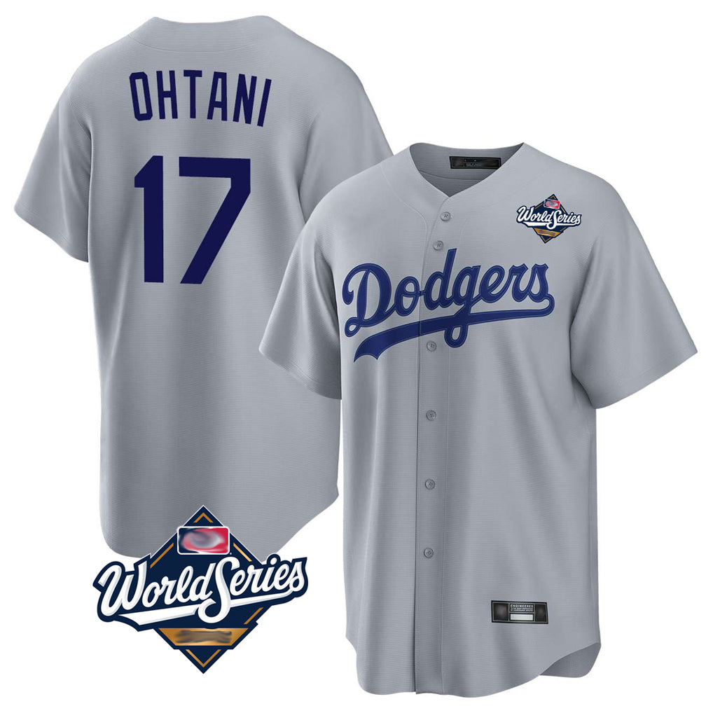 tocy LA.Dodgers #17 Shohei Ohtani Player Gray World Series Game Stitched Jerseys