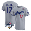 tocy LA.Dodgers #17 Shohei Ohtani Player Gray World Series Limited Elite Home Stitched Jerseys