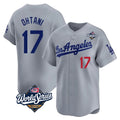 tocy LA.Dodgers #17 Shohei Ohtani Player Gray World Series Limited Home Stitched Jerseys