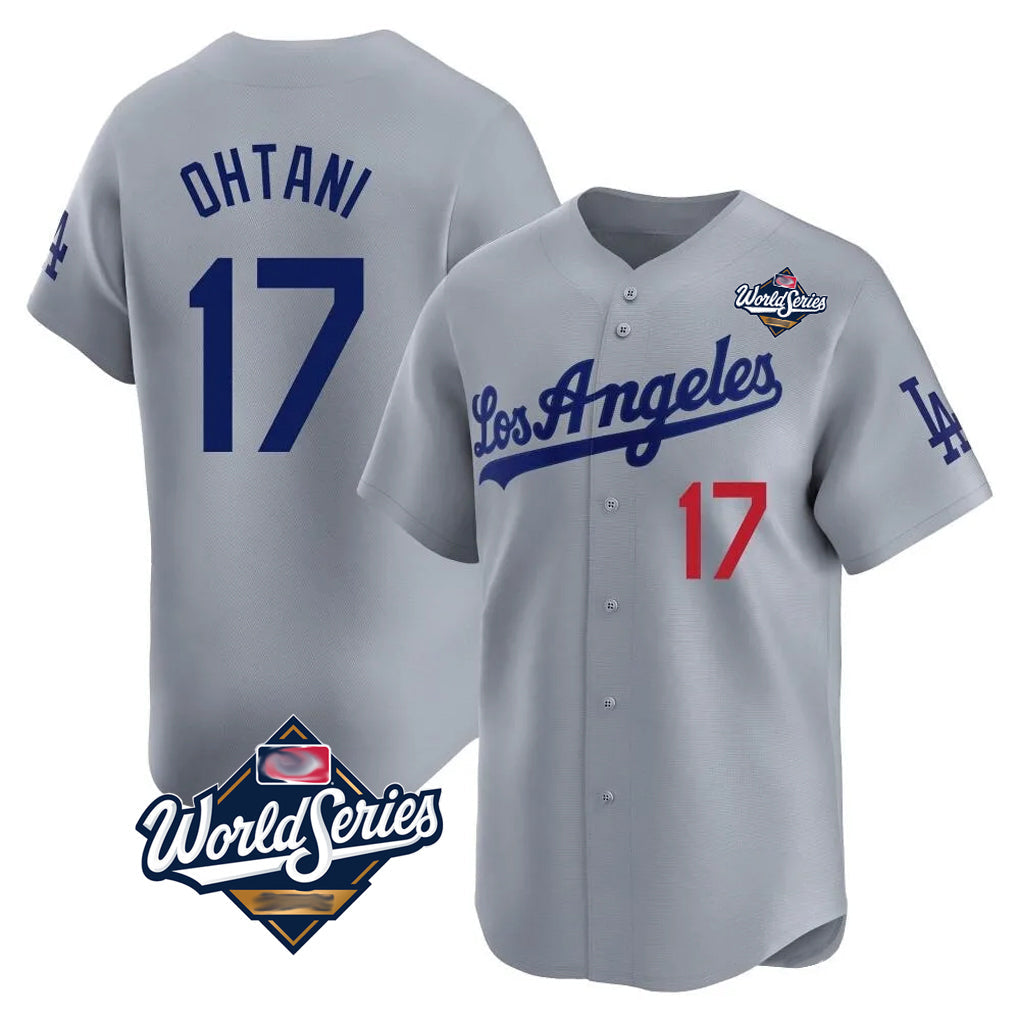 tocy LA.Dodgers #17 Shohei Ohtani Player Gray World Series Limited Home Stitched Jerseys
