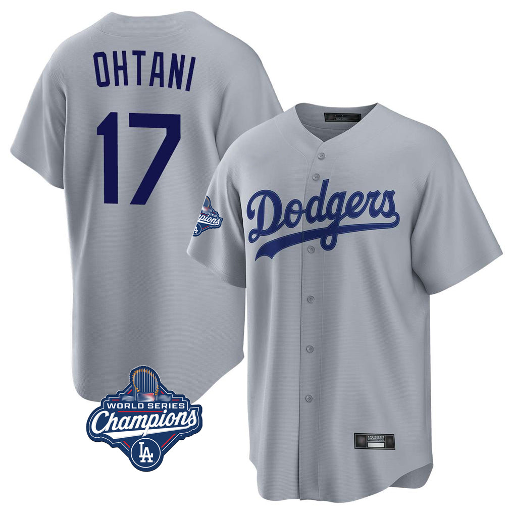 tocy LA.Dodgers #17 Shohei Ohtani Player Gray World Series Meet Game Stitched Jerseys