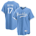 tocy LA.Dodgers #17 Shohei Ohtani Player Light Blue Cooperstown Collection Limited Stitched Jerseys