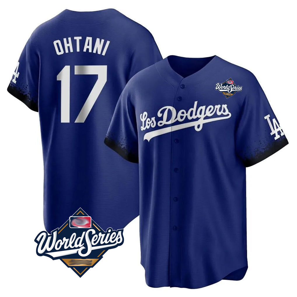 tocy LA.Dodgers #17 Shohei Ohtani Player Royal World Series City Connect Home Game Stitched Jerseys