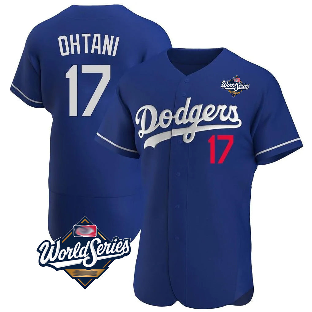 tocy LA.Dodgers #17 Shohei Ohtani Player Royal World Series Meet Limited Elite Home Stitched Jerseys