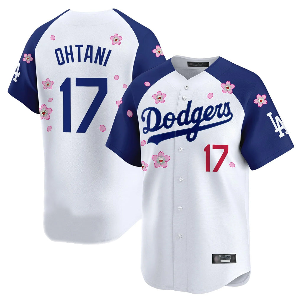 tocy LA.Dodgers #17 Shohei Ohtani Player White-Royal Tokyo Series Vapor Premier Limited Stitched Jerseys