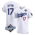 tocy LA.Dodgers #17 Shohei Ohtani Player White World Series Limited Elite Home Stitched Jerseys