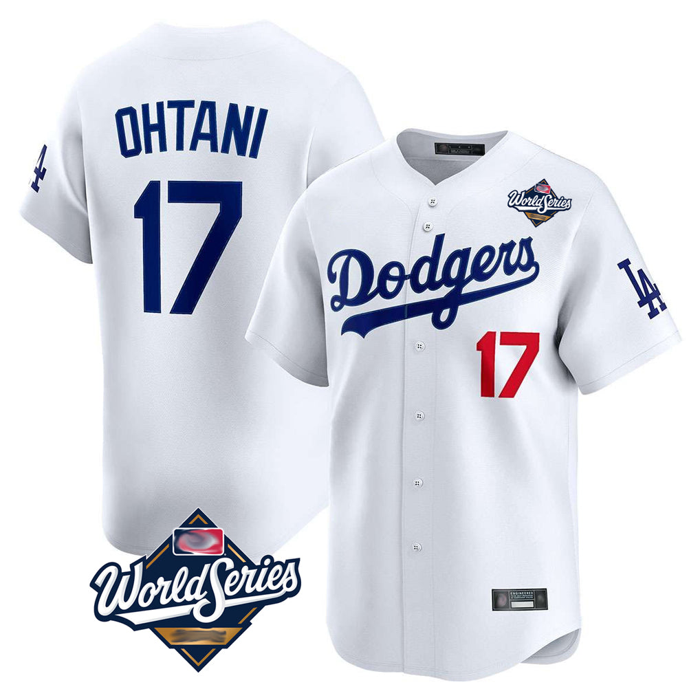 tocy LA.Dodgers #17 Shohei Ohtani Player White World Series Limited Home Stitched Jerseys