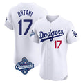 tocy LA.Dodgers #17 Shohei Ohtani Player White World Series Meet Limited Elite Home Stitched Jerseys