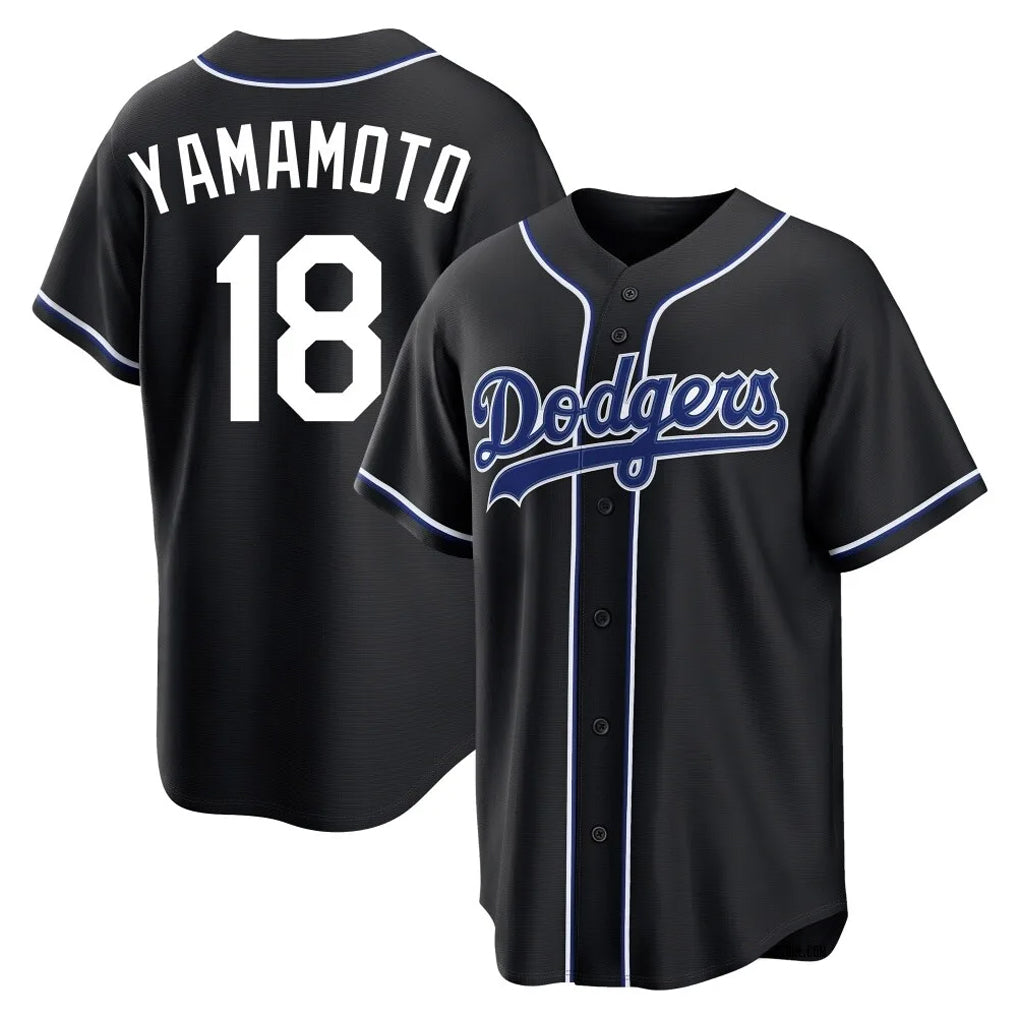 tocy LA.Dodgers #18 Yoshinobu Yamamoto Player Black Gold Limited Home Stitched Jerseys