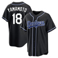 tocy LA.Dodgers #18 Yoshinobu Yamamoto Player Black Carbon Limited Home Stitched Jerseys