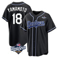 tocy LA.Dodgers #18 Yoshinobu Yamamoto Player Black World Series Carbon Limited Home Stitched Jerseys