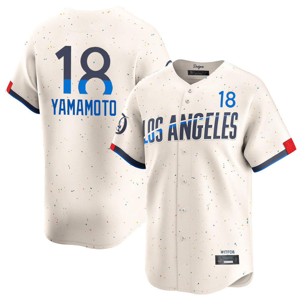 tocy LA.Dodgers #18 Yoshinobu Yamamoto Player Cream City Connect Limited Home Stitched Jerseys