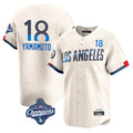 tocy LA.Dodgers #18 Yoshinobu Yamamoto Player Cream World Series Meet City Connect Limited Home Stitched Jerseys