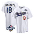 tocy LA.Dodgers #18 Yoshinobu Yamamoto Player Gold White World Series 2026 Collection Stadium Limited Stitched Jerseys