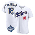 tocy LA.Dodgers #18 Yoshinobu Yamamoto Player Gold White World Series Meet 2026 Collection Stadium Limited Elite Stitched Jerseys