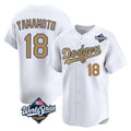 tocy LA.Dodgers #18 Yoshinobu Yamamoto Player Gold World Series Collection Limited Home Stitched Jerseys