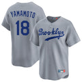 tocy LA.Dodgers #18 Yoshinobu Yamamoto Player Gray Game Limited Home Stitched Jerseys