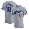 tocy LA.Dodgers #18 Yoshinobu Yamamoto Player Gray Limited Elite Home Stitched Jerseys