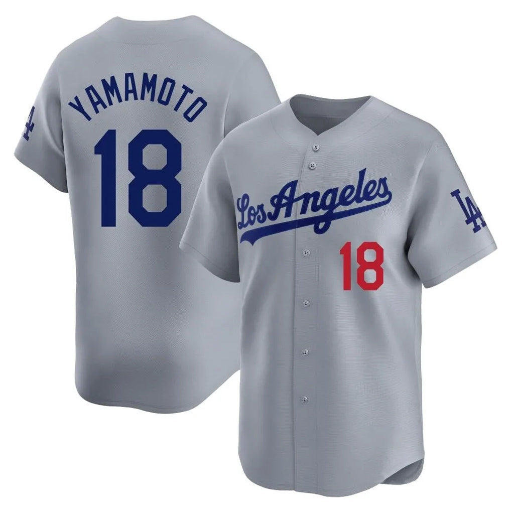 tocy LA.Dodgers #18 Yoshinobu Yamamoto Player Gray Limited Home Stitched Jerseys