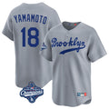 tocy LA.Dodgers #18 Yoshinobu Yamamoto Player Gray World Series Meet Game Limited Home Stitched Jerseys