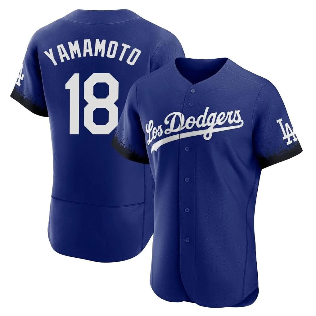 tocy LA.Dodgers #18 Yoshinobu Yamamoto Player Royal City Connect Elite Home Stitched Jerseys