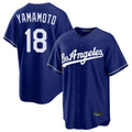 tocy LA.Dodgers #18 Yoshinobu Yamamoto Player Royal Game Stitched Jerseys