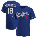 tocy LA.Dodgers #18 Yoshinobu Yamamoto Player Royal Limited Elite Home Stitched Jerseys