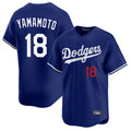 tocy LA.Dodgers #18 Yoshinobu Yamamoto Player Royal Limited Home Stitched Jerseys