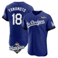 tocy LA.Dodgers #18 Yoshinobu Yamamoto Player Royal World Series City Connect Elite Home Stitched Jerseys